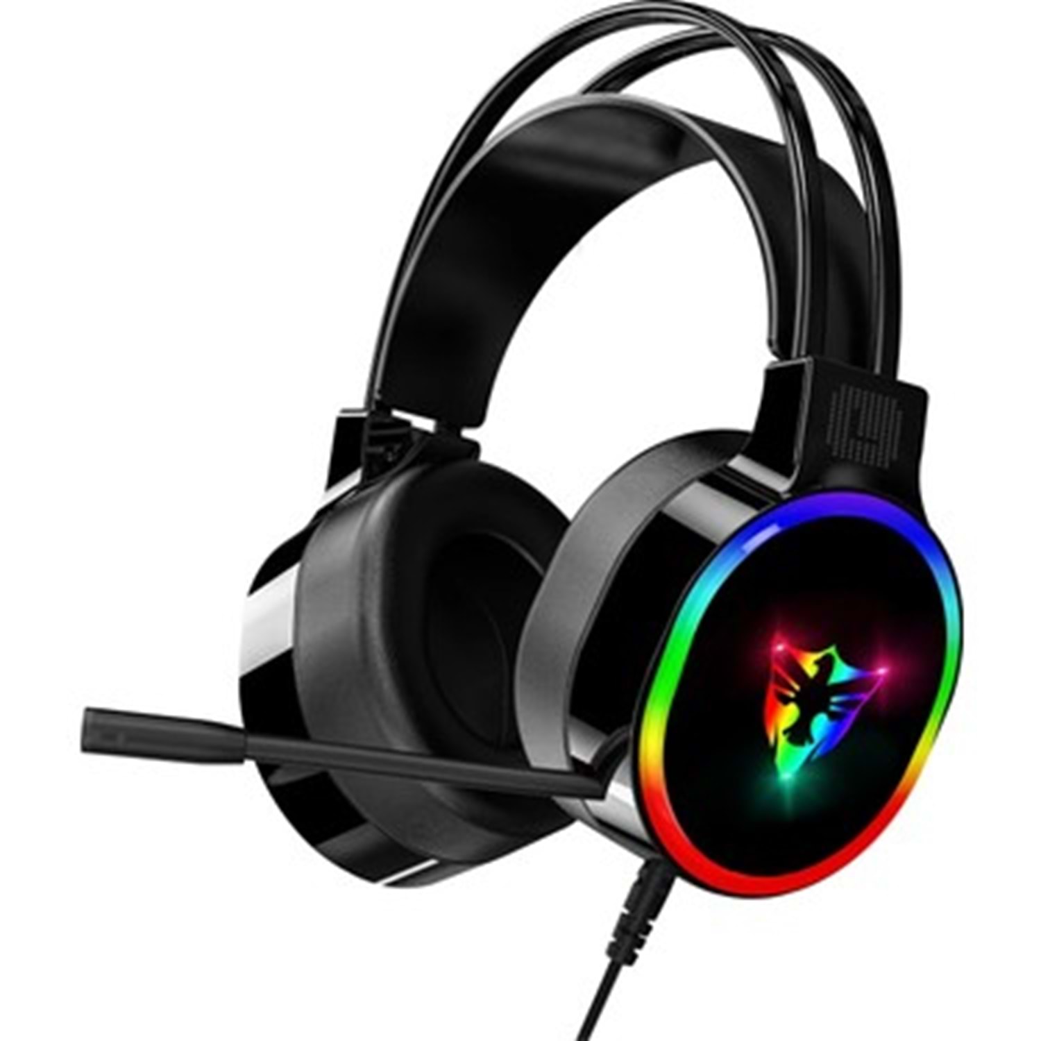 MJIUE G907 RGB aydınlatmalı mikrofonlu gaming oyuncu kulaklığı siyah tasarım - RGB Gaming Siyah Oyuncu - MJIUE