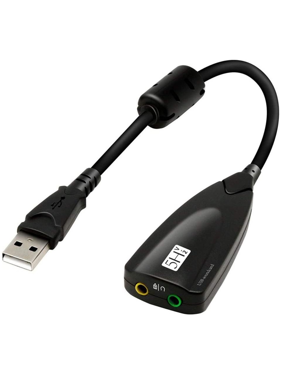 Aogo 5HV2 USB harici ses kartı kulaklık mikrofon girişli 3.5mm jack adapter - Kablolu USB Ses Kartı - Aogo