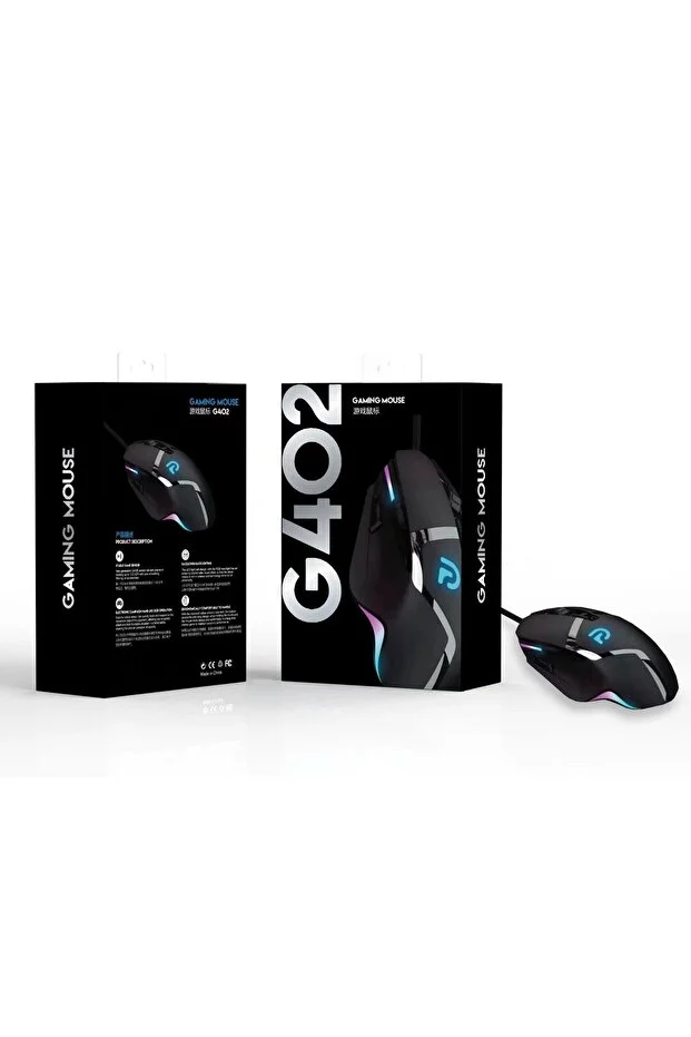 MJIUE G402 RGB aydınlatmalı 7200 DPI kablolu gaming oyuncu mouse siyah tasarım - Gaming RGB Oyuncu - MJIUE